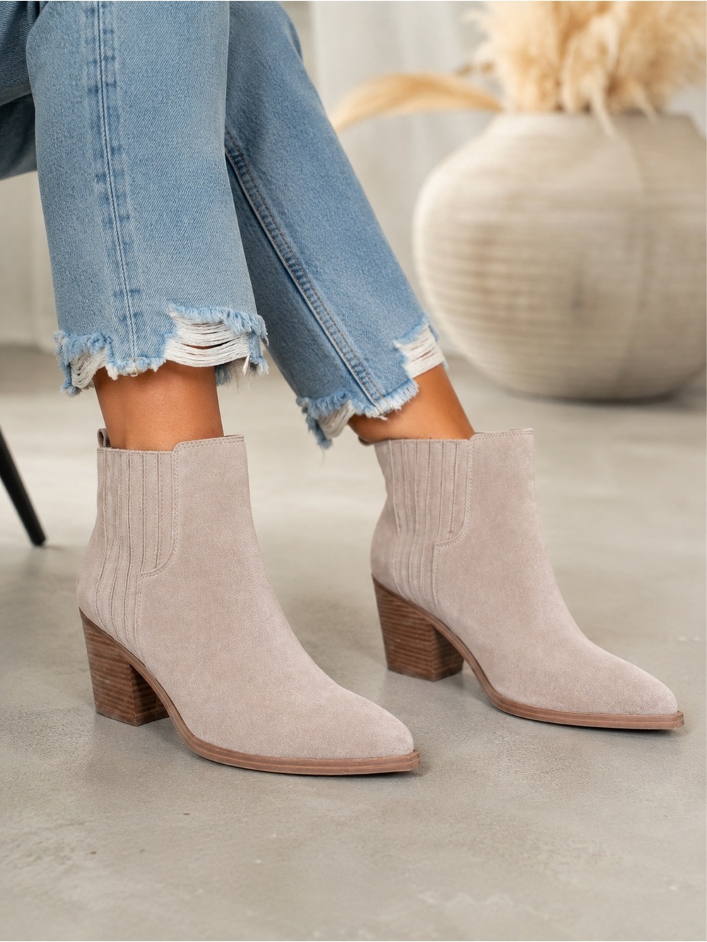 Marc Fisher LTD light suede ankle booties.
